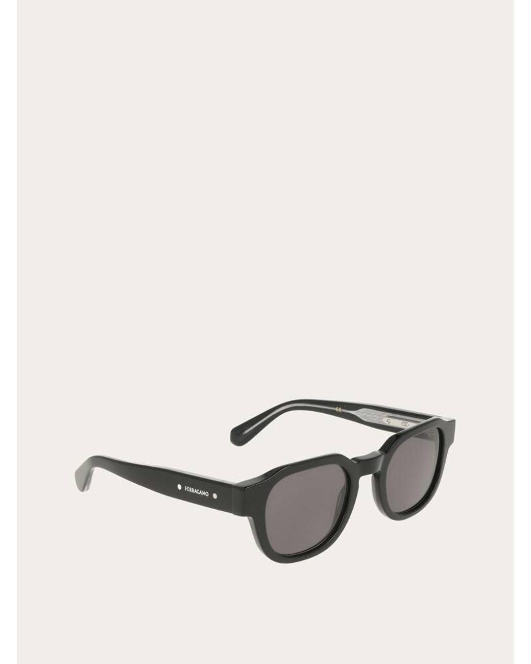 Ferragamo Black Round Frame Sunglasses