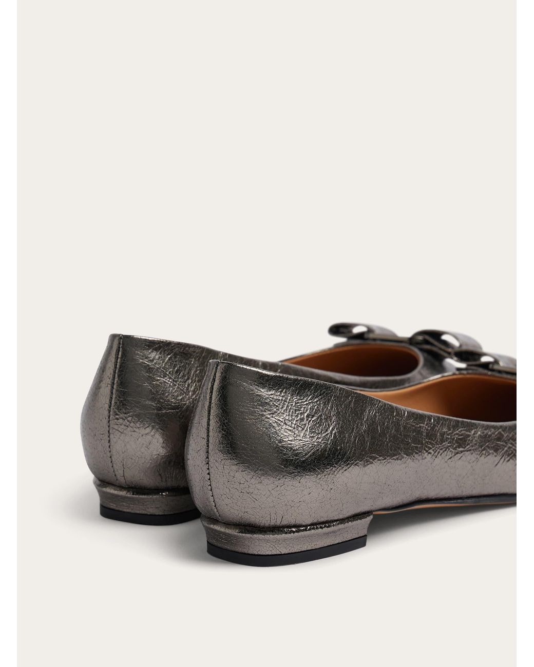 Ferragamo Gray Varina Ballet Flat