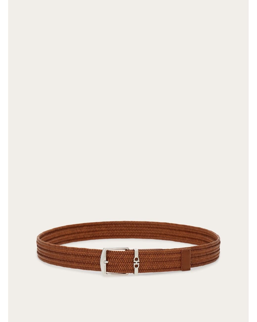 Ferragamo Brown Woven Belt for men