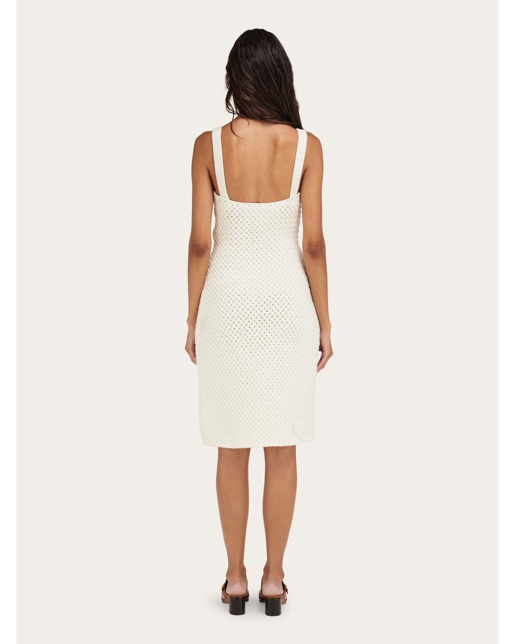 Ferragamo White Knitted Dress