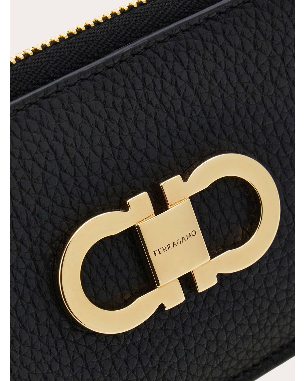 Ferragamo Black Credit Card Holder With Coin Purse