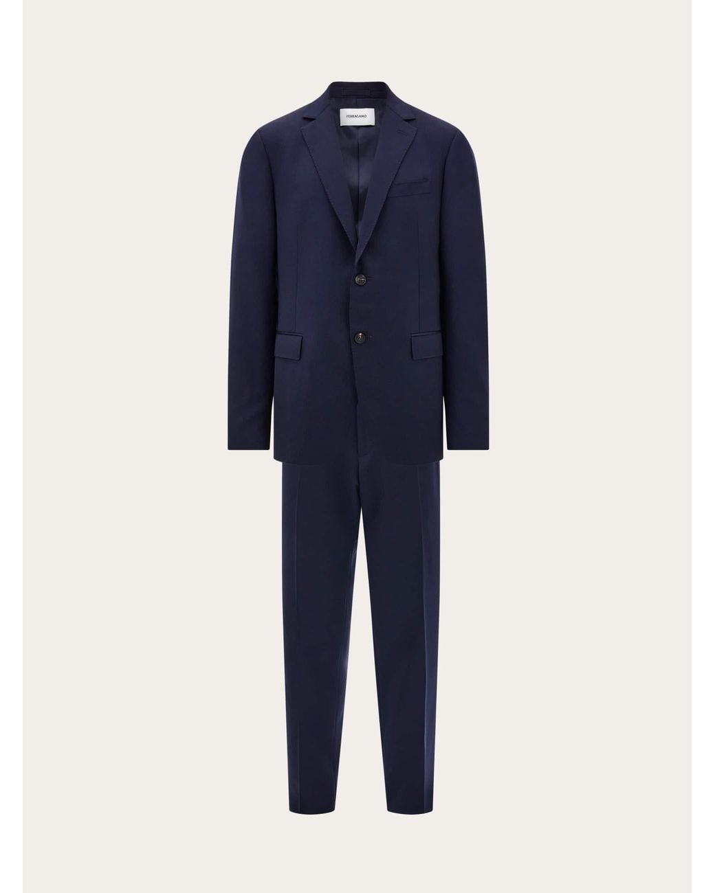 Ferragamo Blue Wool And Cashmere Faille Suit for men