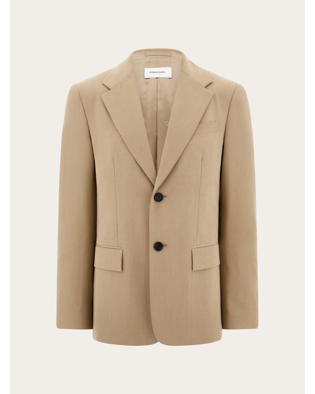 Ferragamo Natural Single Breasted Blazer for men