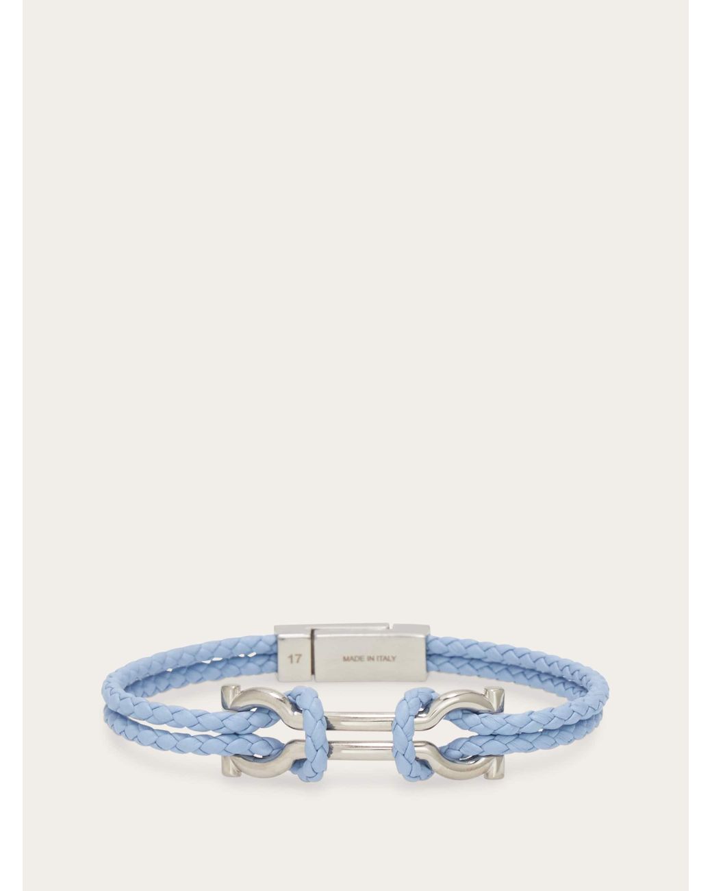 Ferragamo Blue Double Gancini Bracelet (18Cm) for men