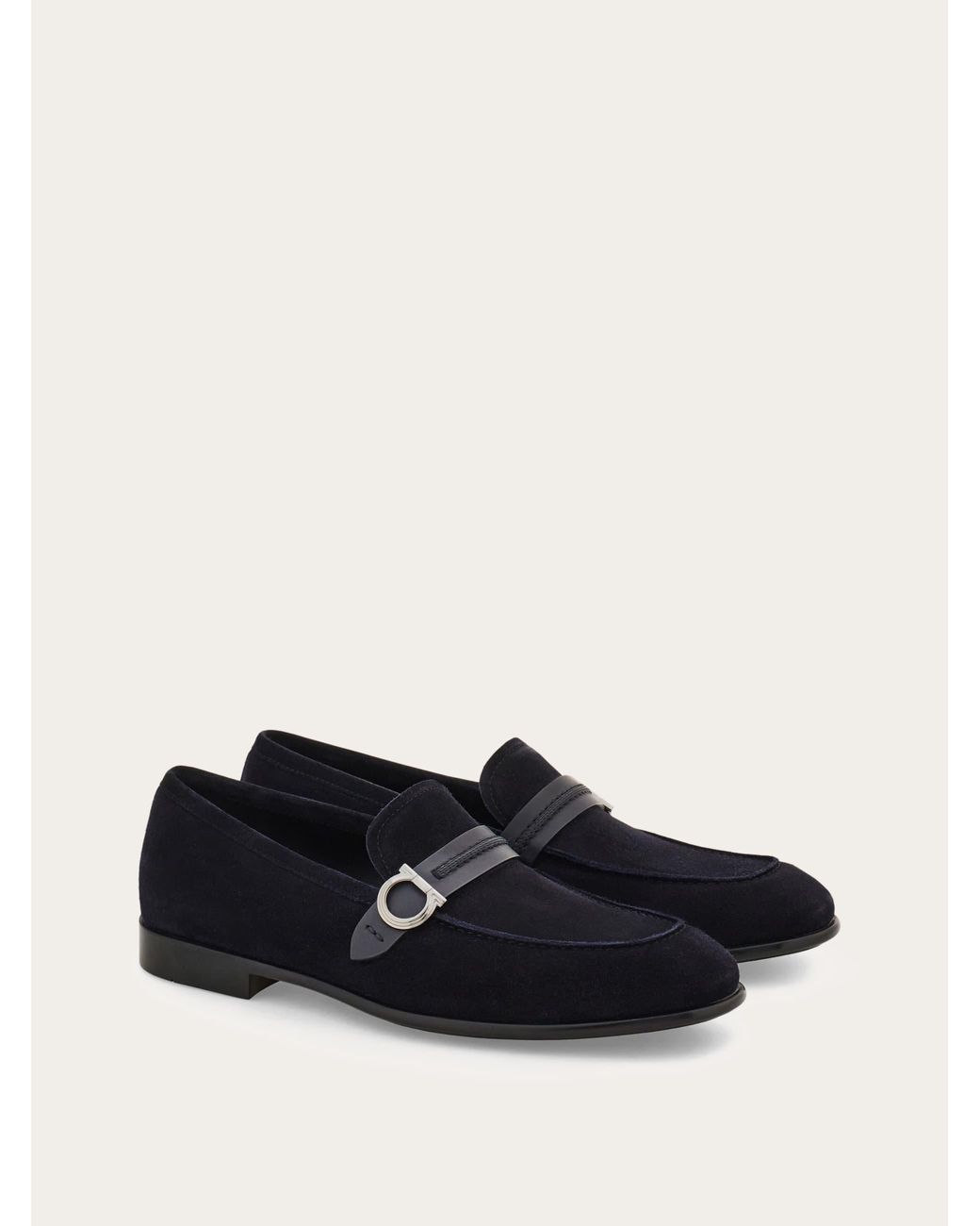 Ferragamo White Gancini Ornament Moccasin for men
