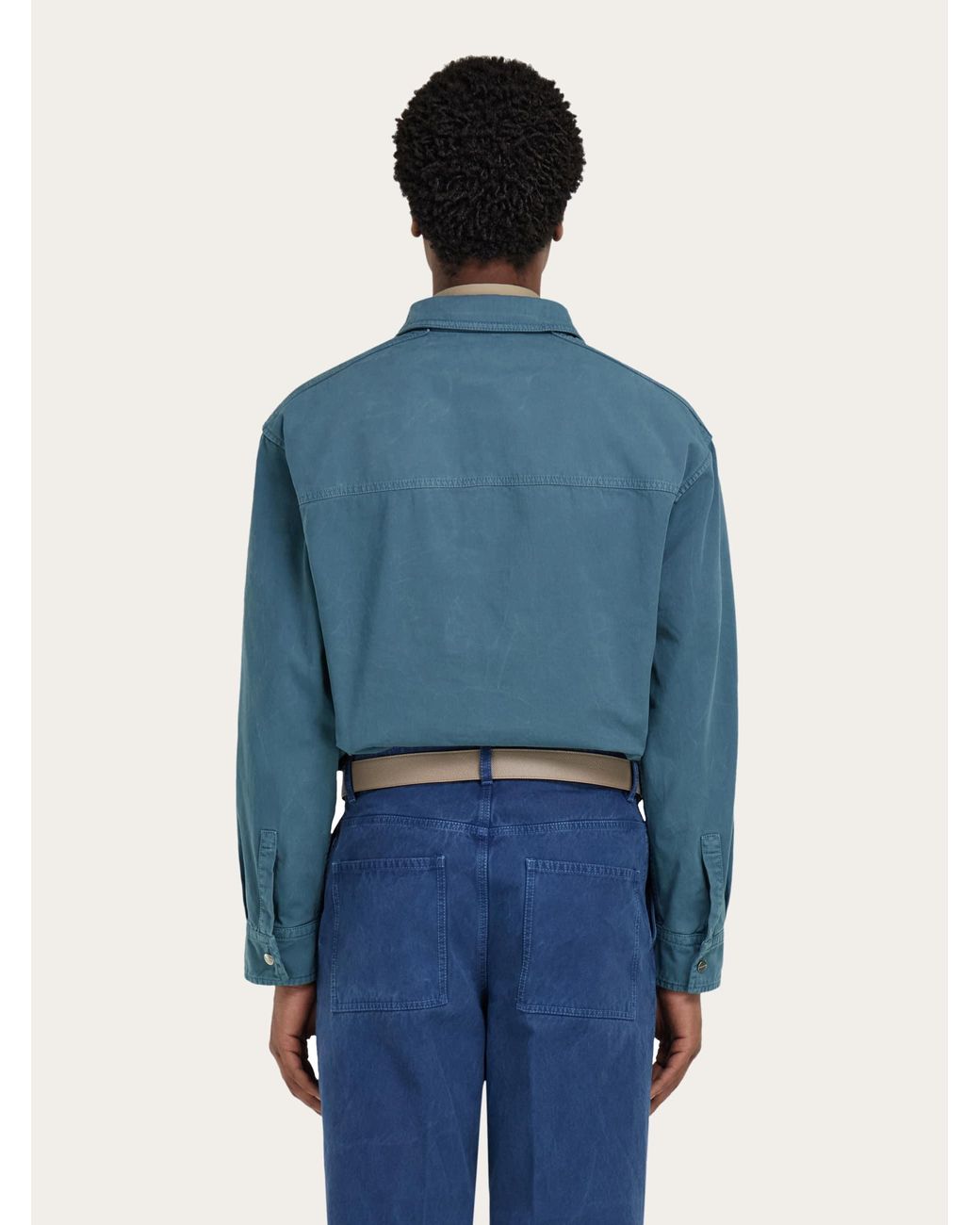 Ferragamo Blue Workwear Shirt for men