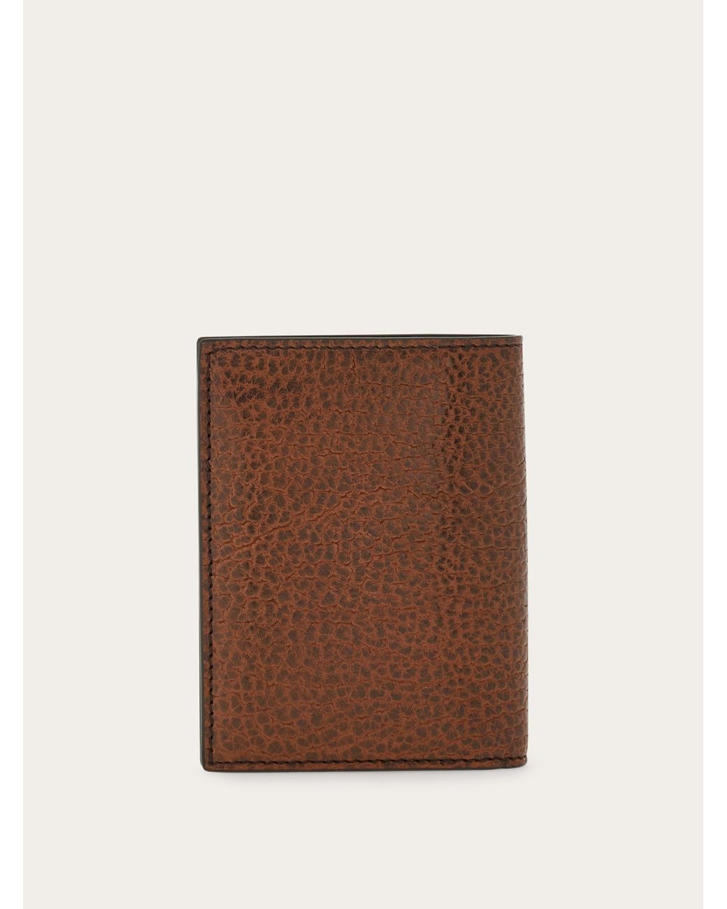 Ferragamo Brown Gancini Credit Card Holder for men