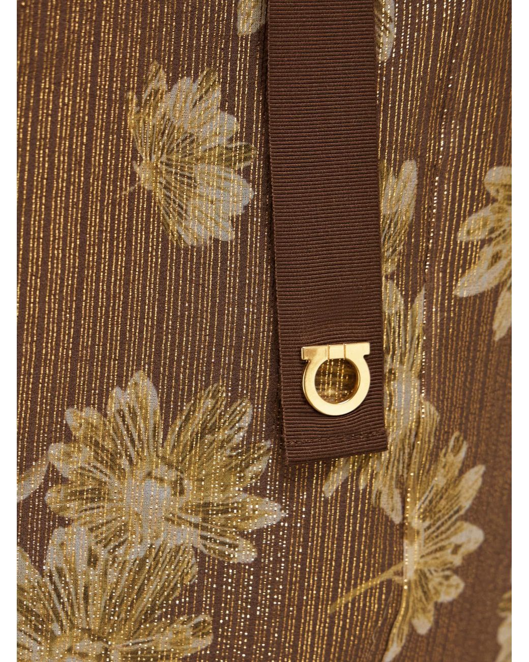 Ferragamo Natural Silk Lamé Blouse