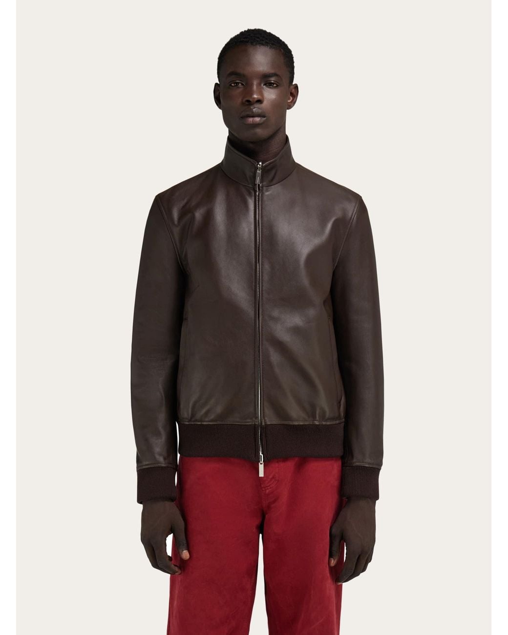 Ferragamo Black Nappa Leather Blouson for men