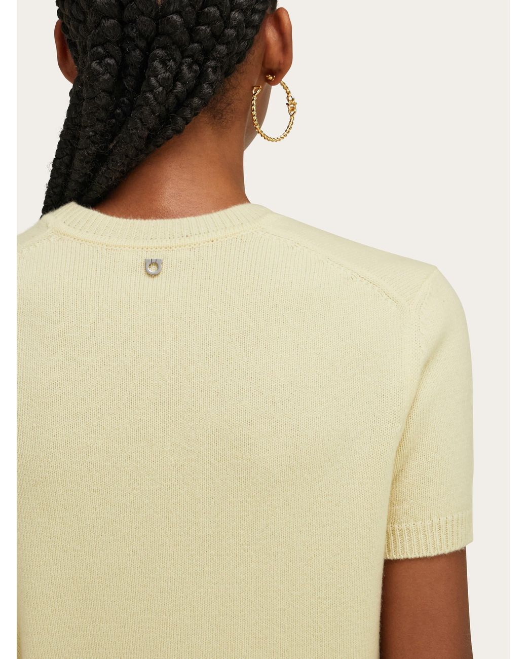 Ferragamo Natural Cashmere Knitted Top