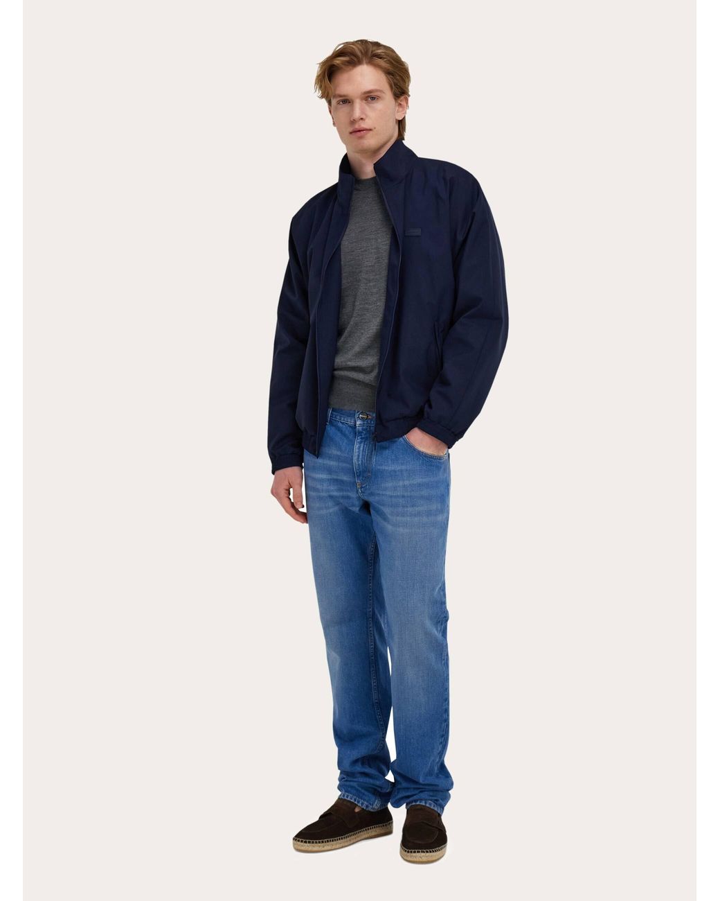 Ferragamo Blue Crew Neck Pullover for men