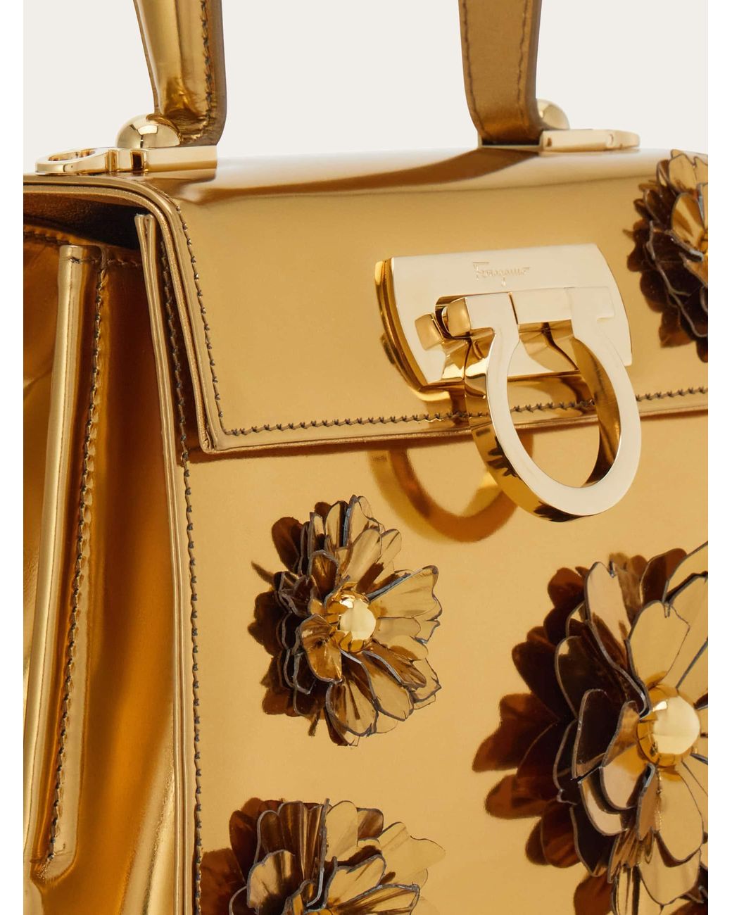 Ferragamo Metallic Iconic Top Handle (S)