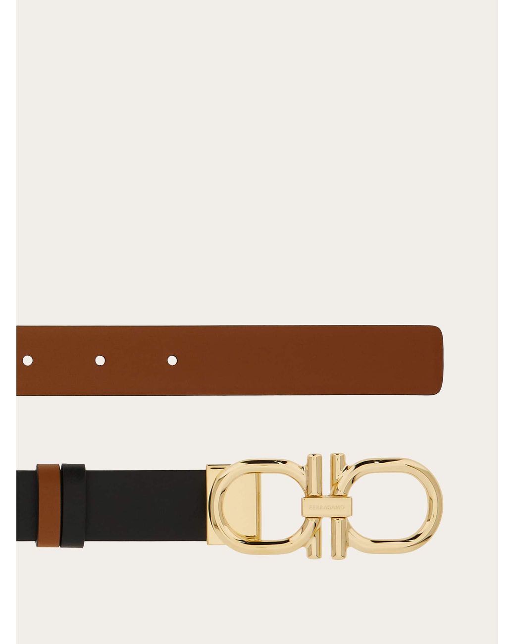 Ferragamo White Reversible And Adjustable Gancini Belt