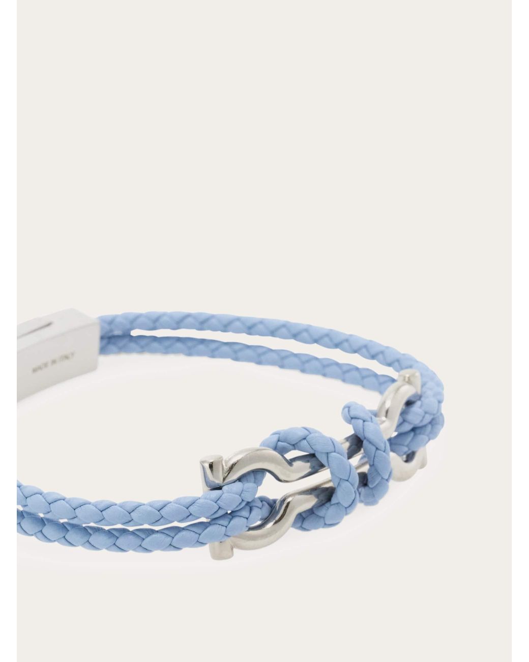 Ferragamo Blue Double Gancini Bracelet (18Cm) for men
