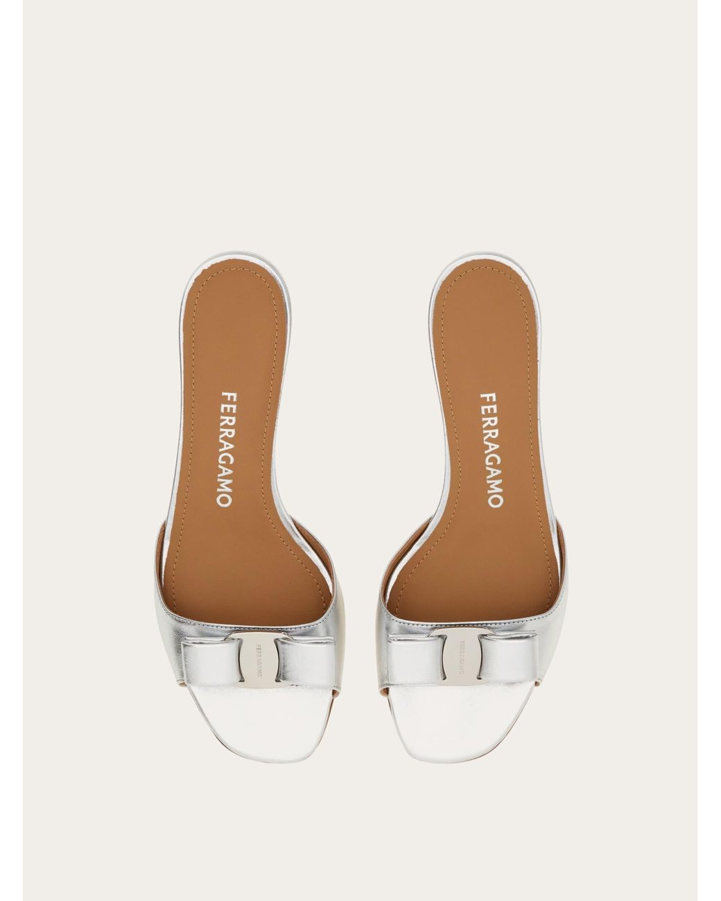 Ferragamo Natural Vara Bow Slide .5