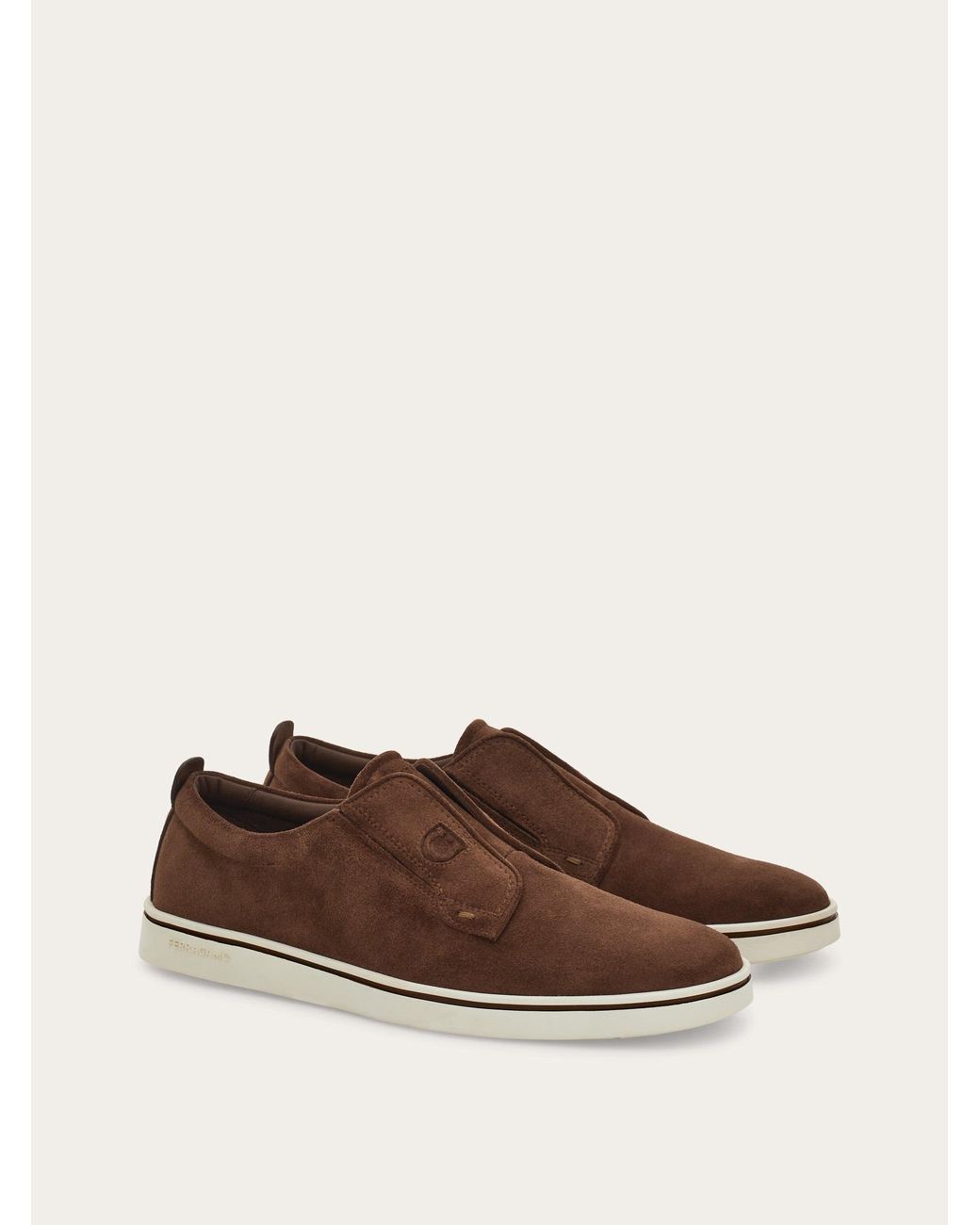 Ferragamo Brown Derby Slip-On for men