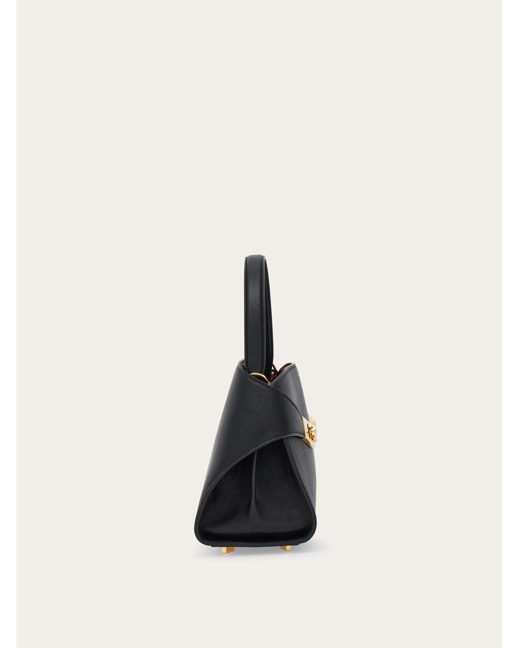 Ferragamo Black Hug Soft Bicolor Handbag (Xs)