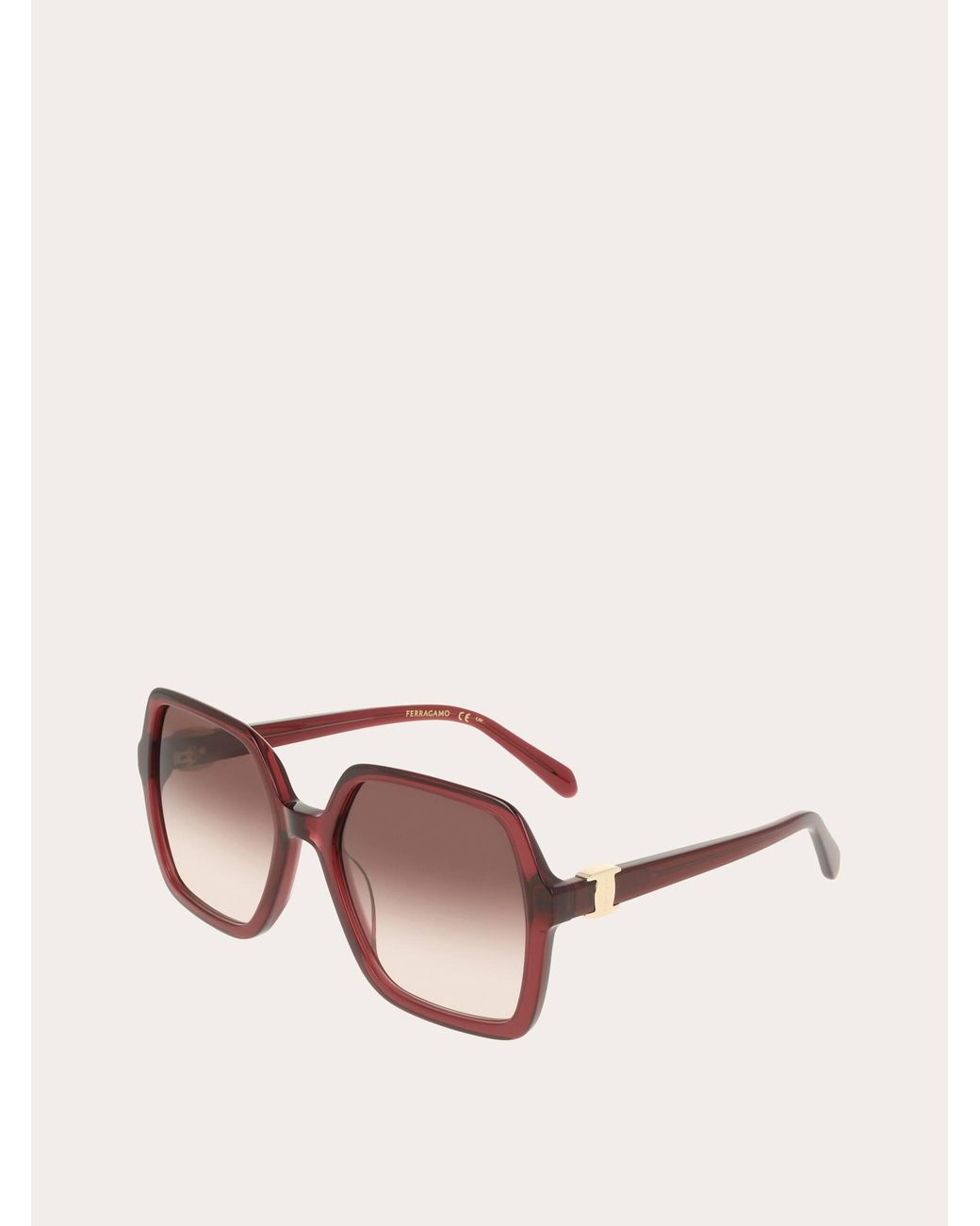 Ferragamo Pink Square Frame Sunglasses