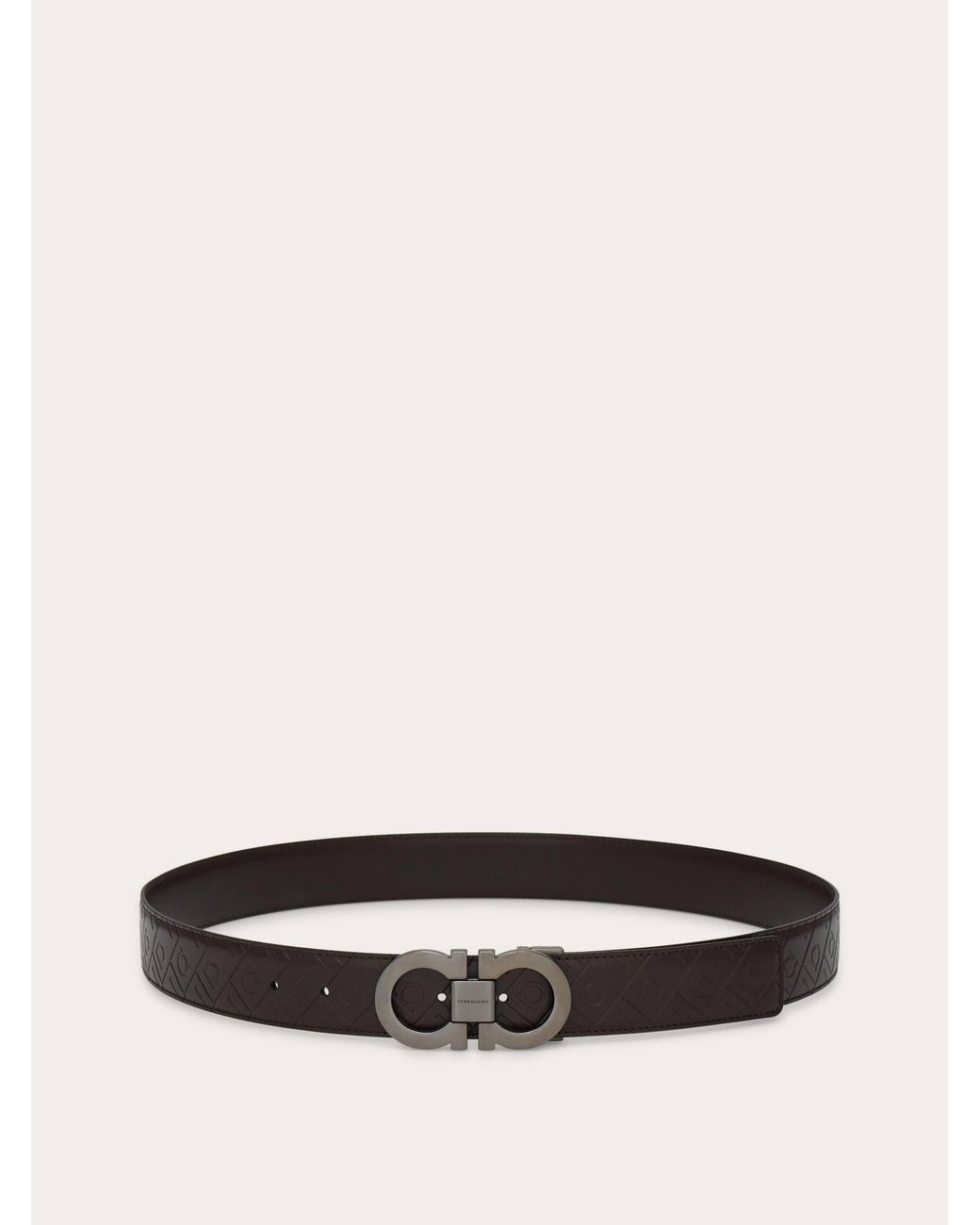 Ferragamo Brown Reversible And Adjustable Gancini Belt for men