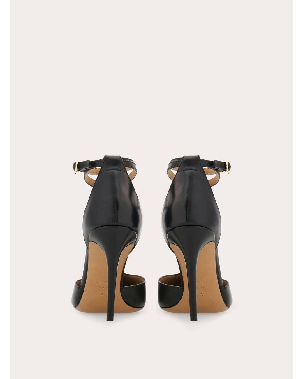 Ferragamo White T-Strap Stiletto Pump