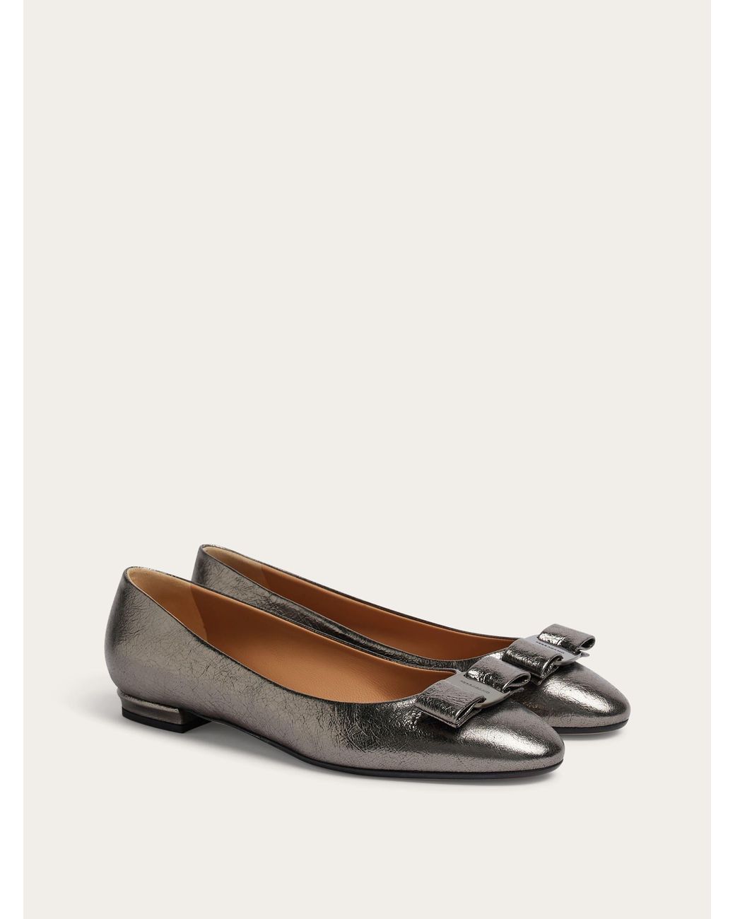 Ferragamo Gray Varina Ballet Flat