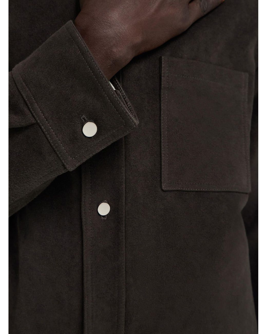 Ferragamo Black Moleskin Overshirt for men