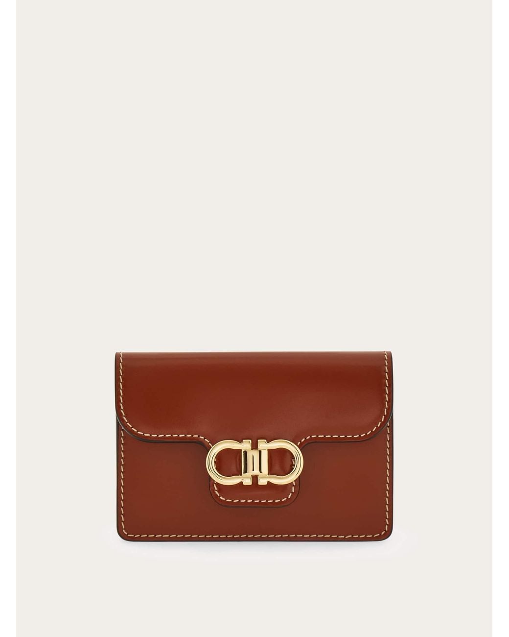 Ferragamo Brown Gancini Card Holder
