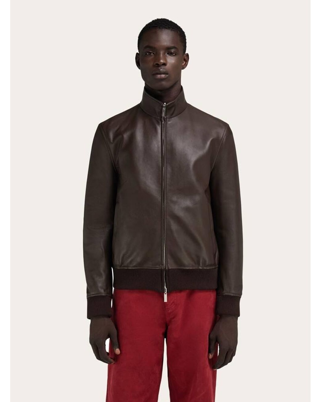 Ferragamo Black Nappa Leather Blouson for men