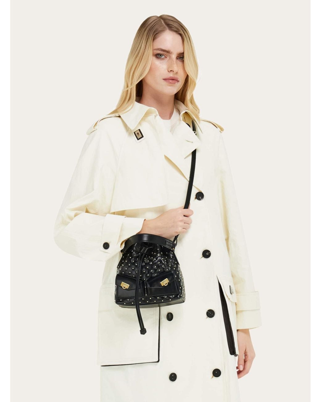 Ferragamo Black Multipocket Bucket Bag