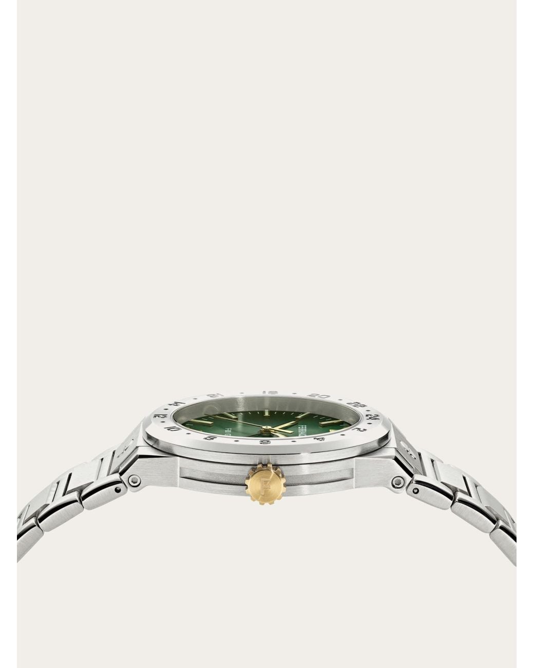 Ferragamo White F-80 Classic Gmt Watch for men