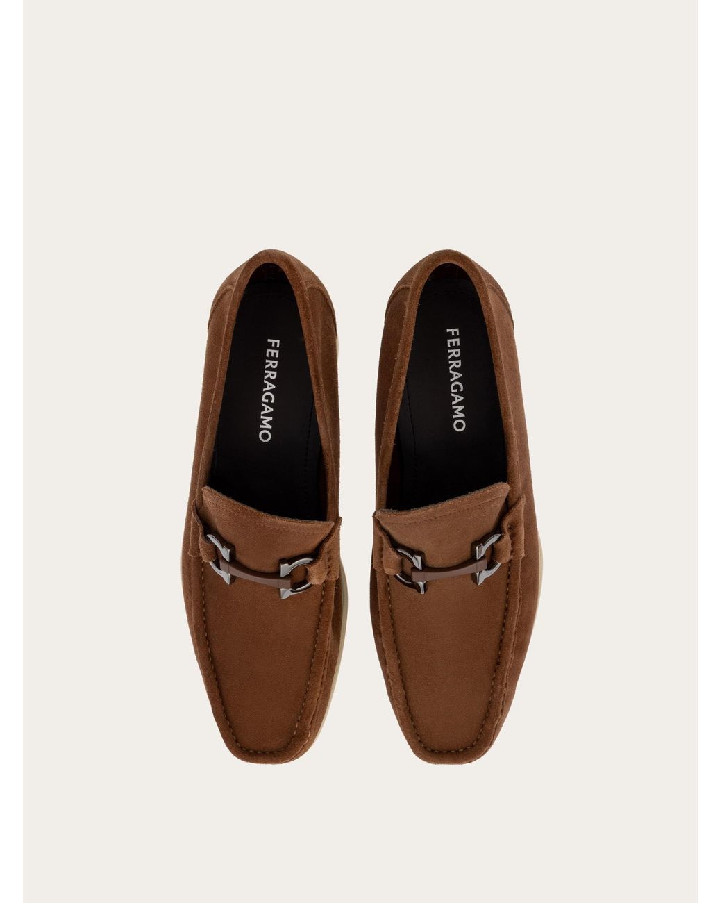 Ferragamo Brown Gancini Ornament Loafer for men