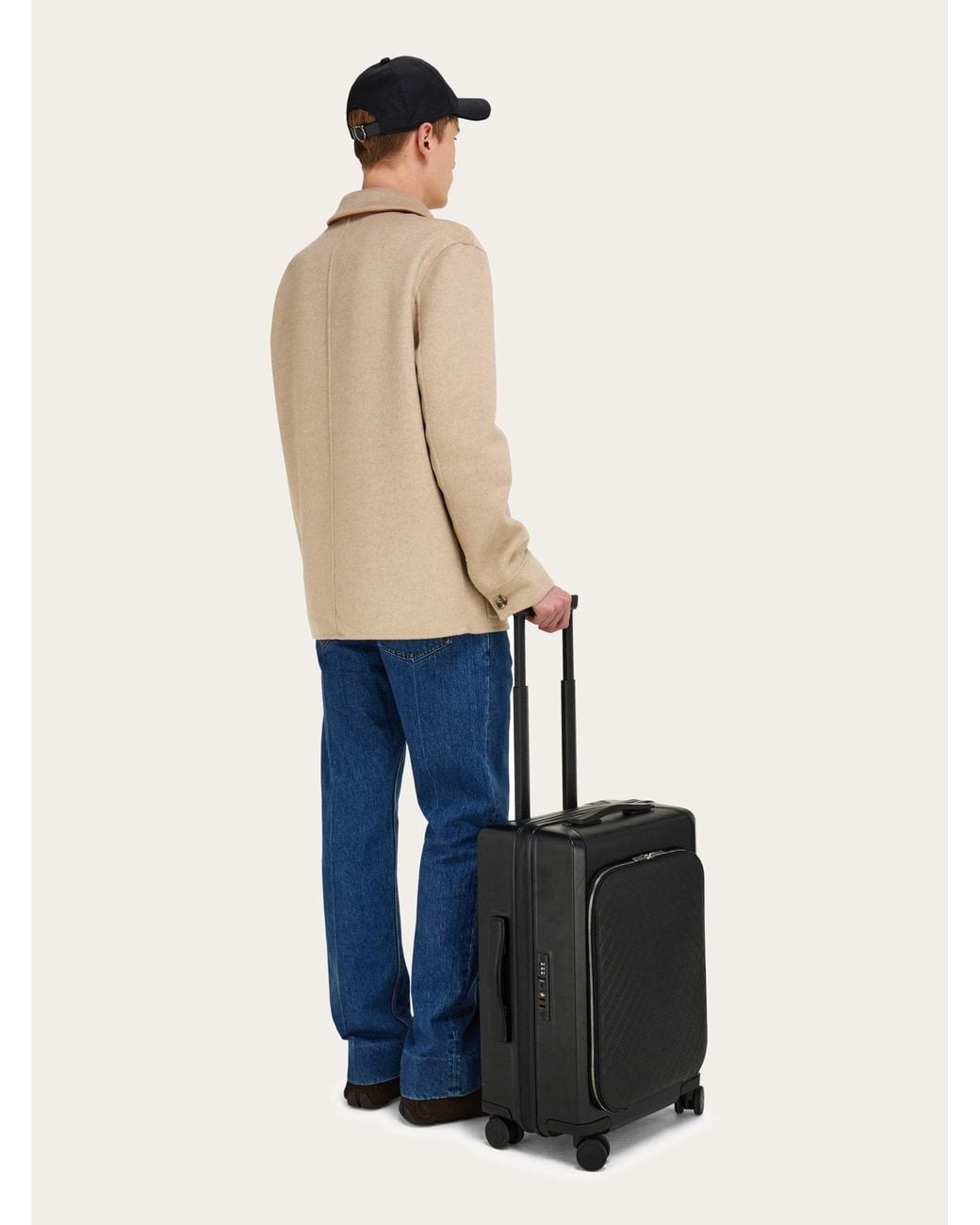 Ferragamo Black Embossed Monogram Hand Luggage for men