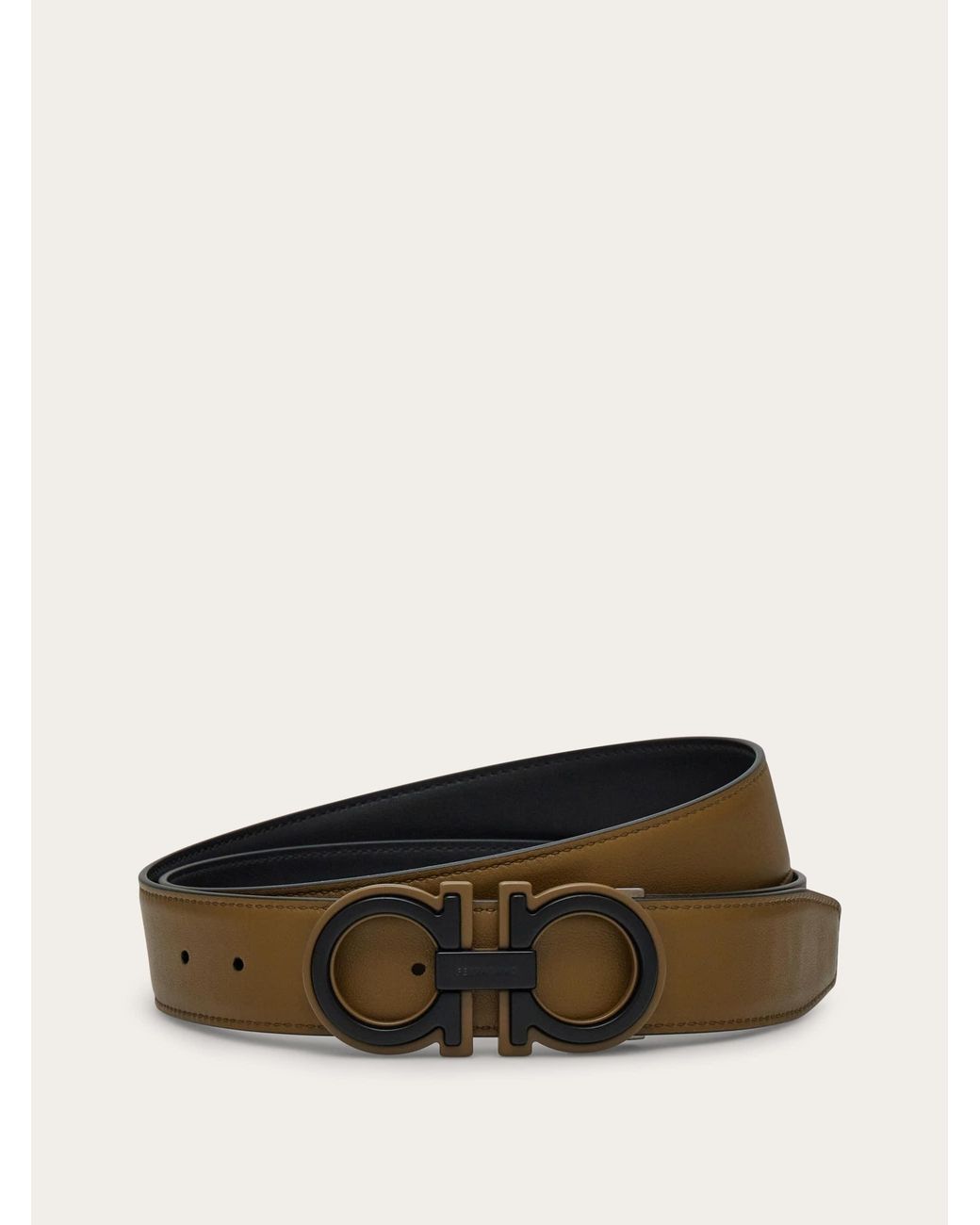 Ferragamo Black Reversible And Adjustable Gancini Belt for men
