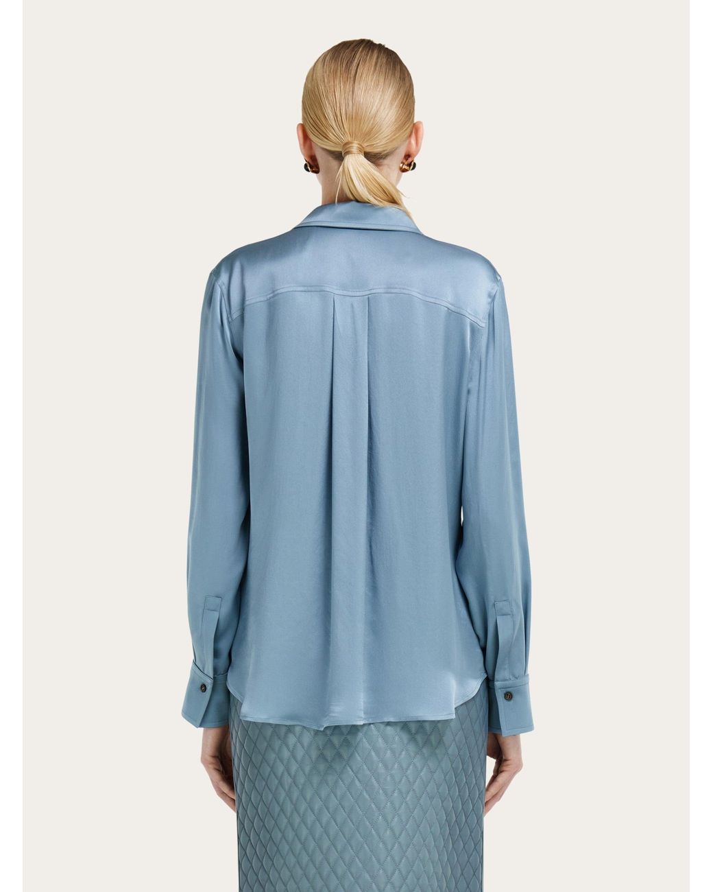 Donna Camicia Fluida di Ferragamo in Blue