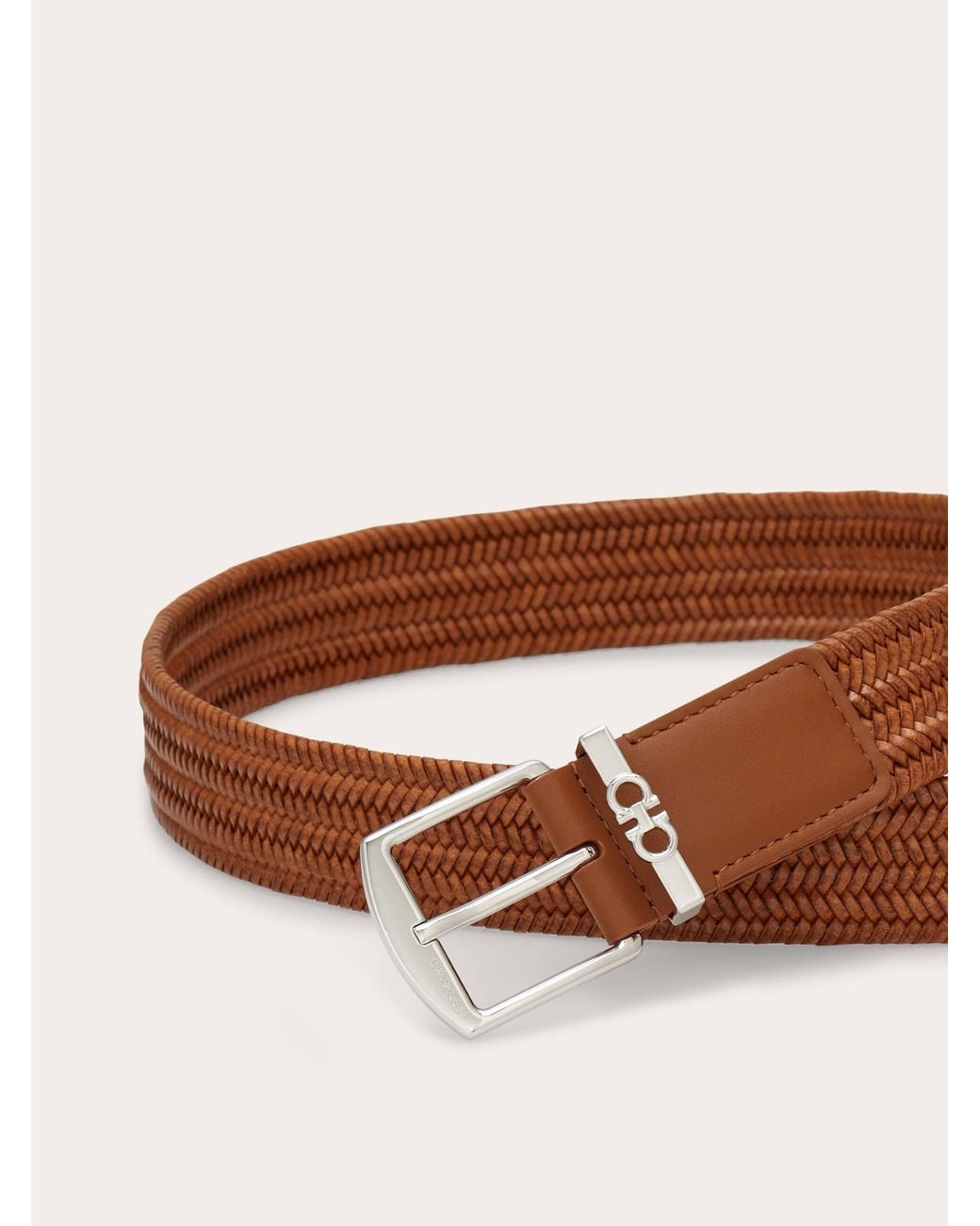 Ferragamo Brown Woven Belt for men