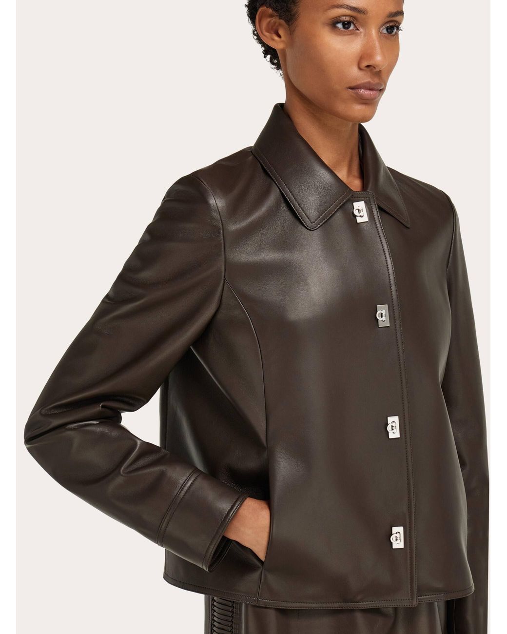 Ferragamo Black Boxy Nubuck Jacket