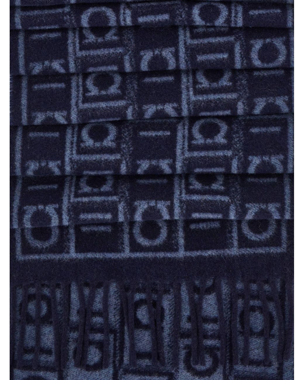 Ferragamo Blue Monogram Scarf for men