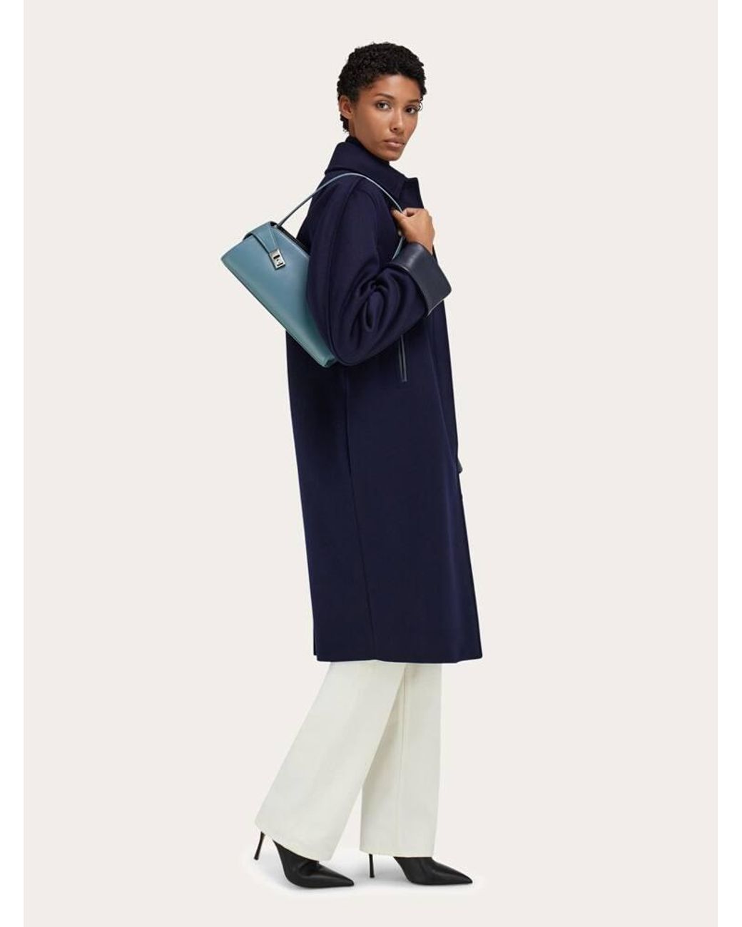 Ferragamo Blue Hug East-West Shoulder Bag