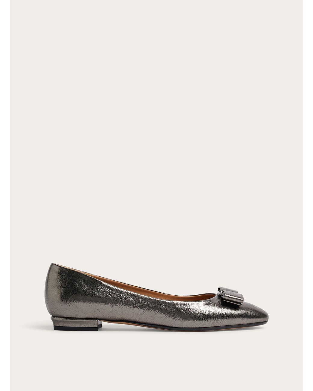 Ferragamo Gray Varina Ballet Flat