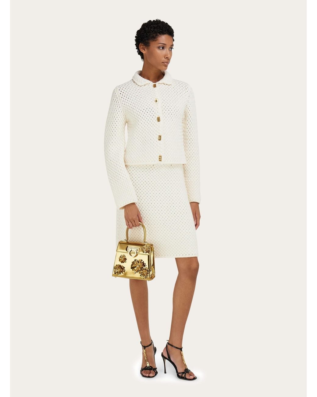 Ferragamo Metallic Iconic Top Handle (S)