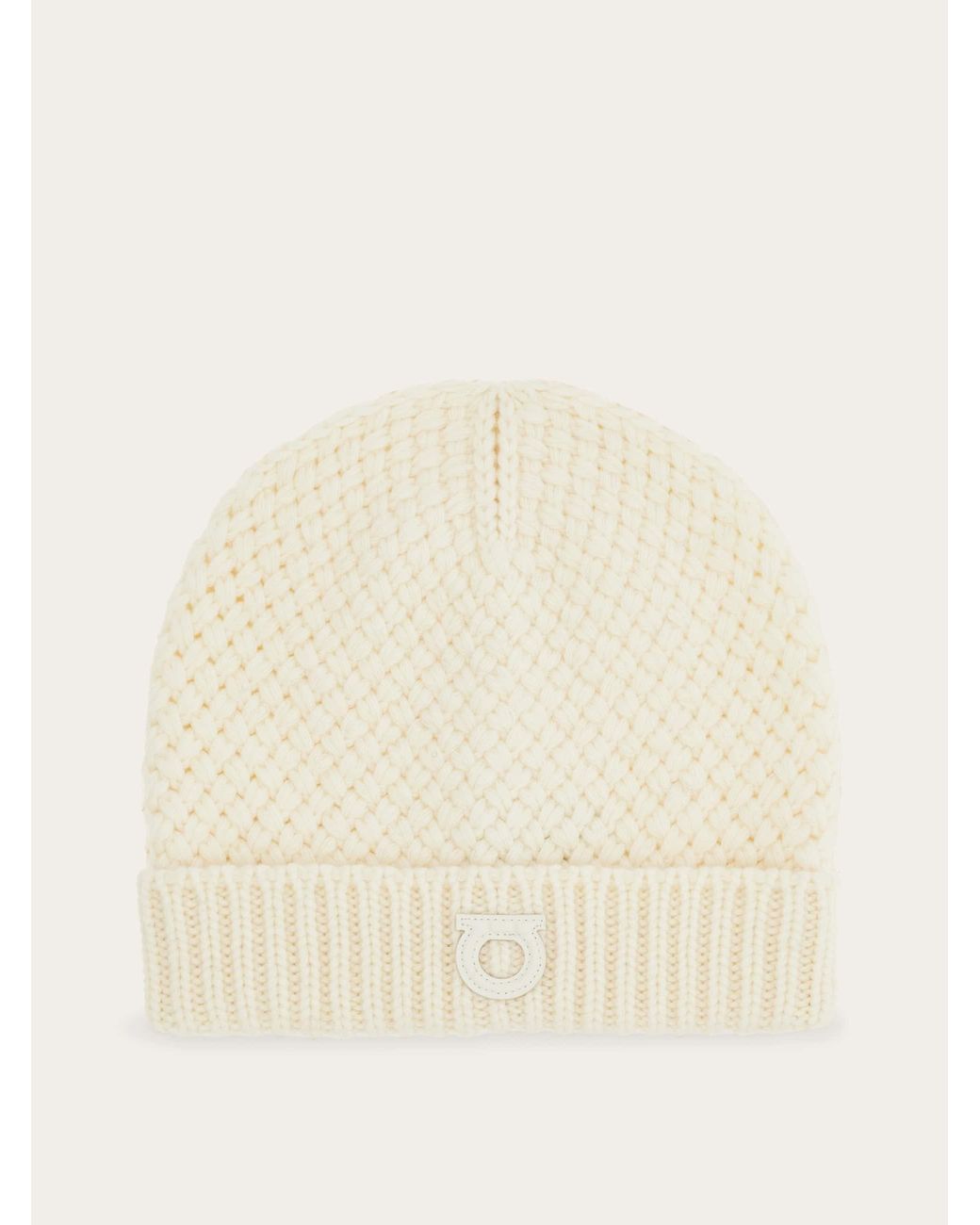 Ferragamo Natural Basket-Knit Beanie