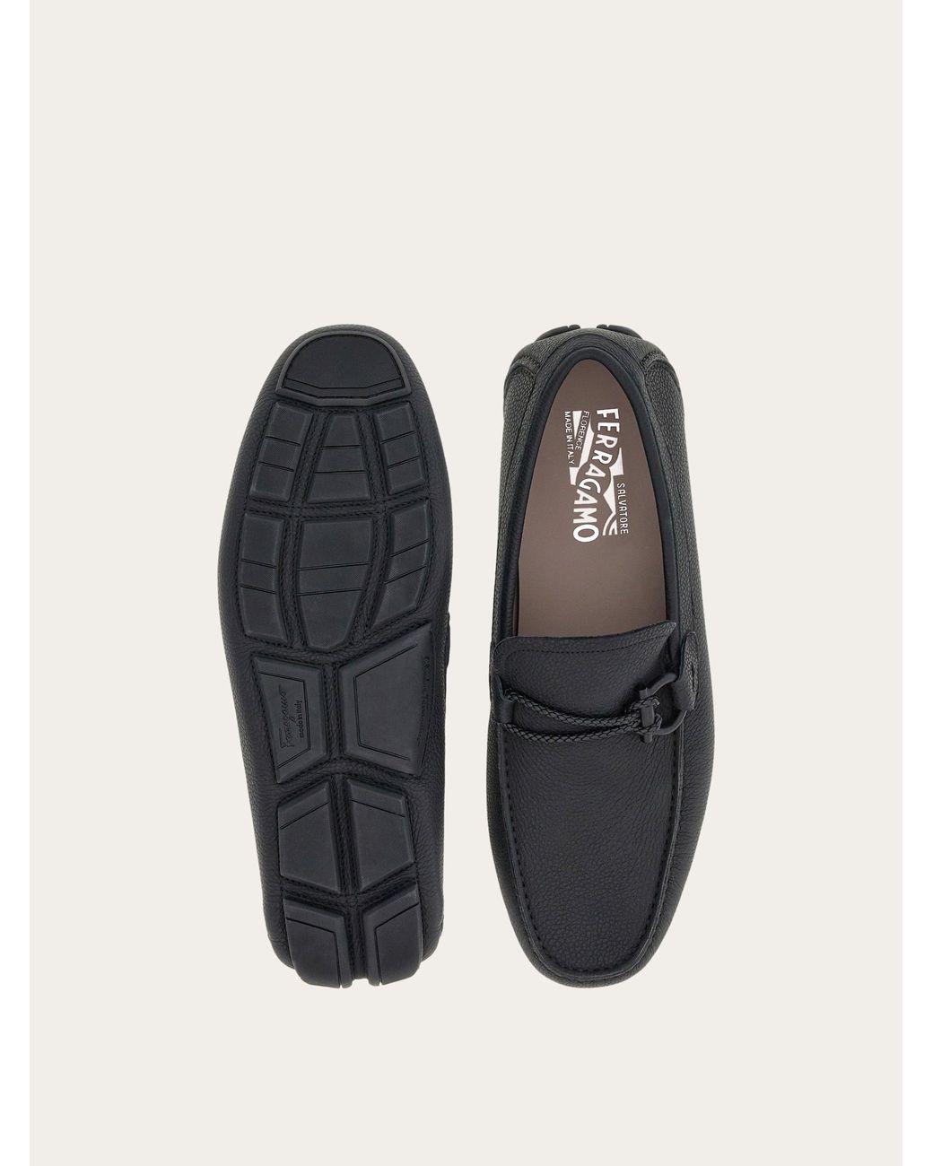 Ferragamo Herren Driver Mokassin Mit Gancini-Element Größe in Black für Herren