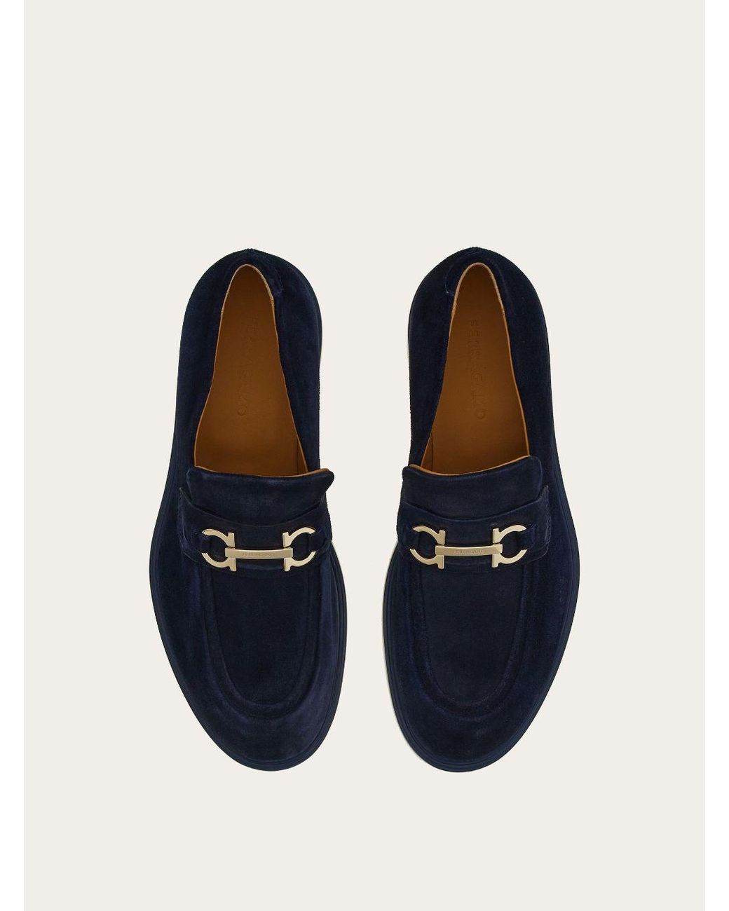 Ferragamo blue 2025 suede loafers