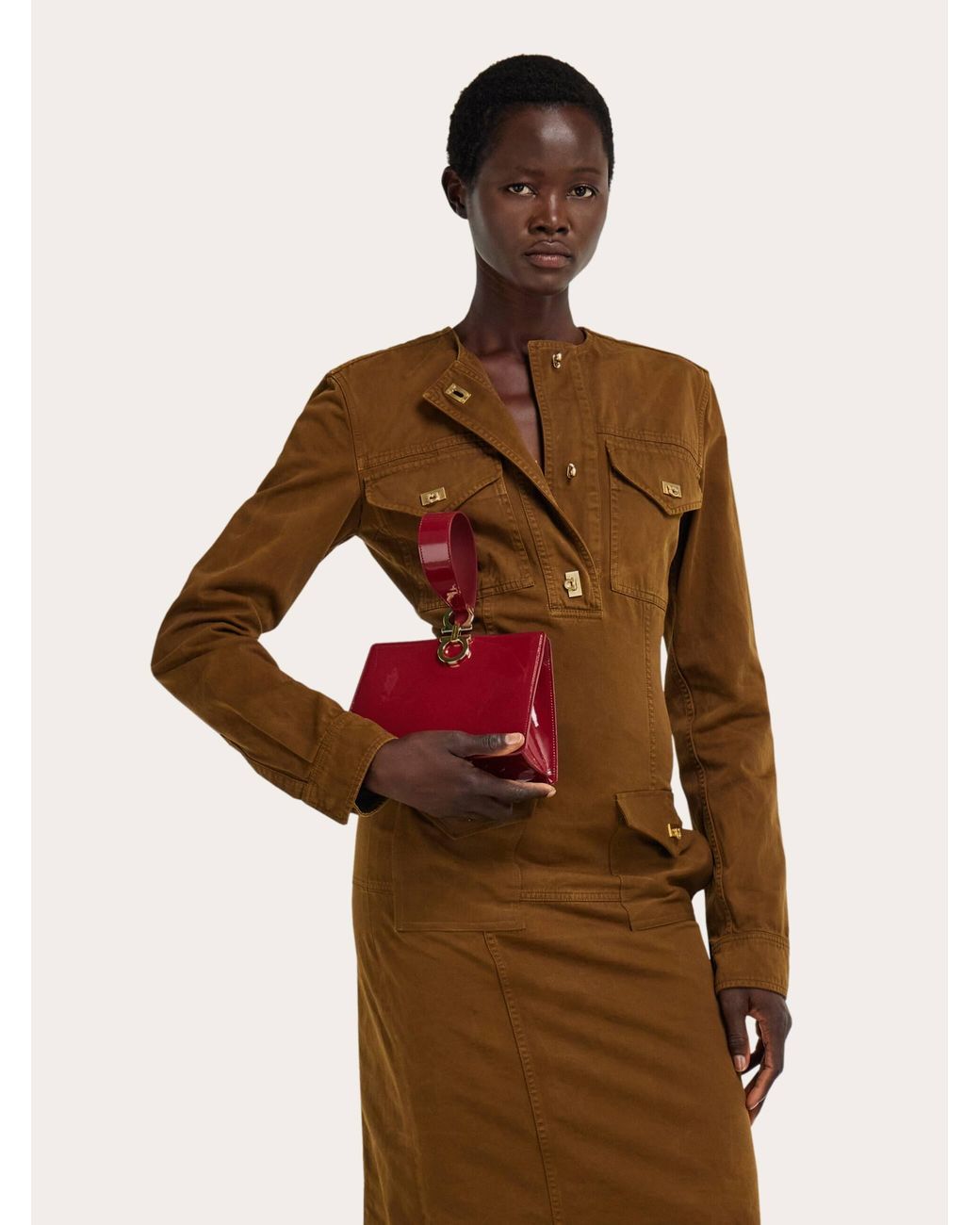 Ferragamo Red Mini Clutch