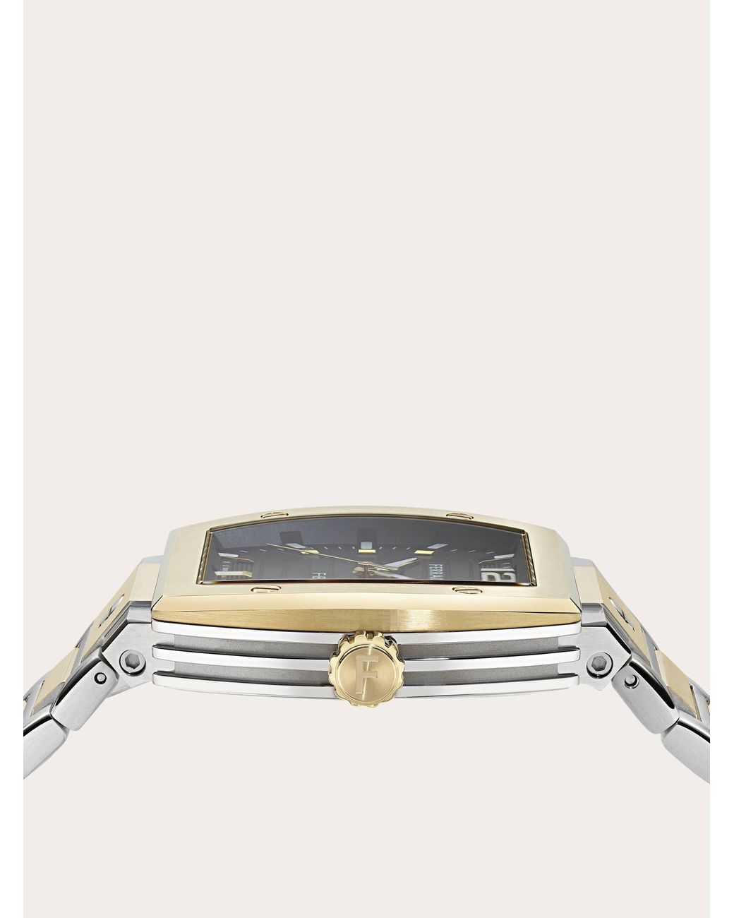 Ferragamo White F80 Tonneau 3H Watch for men