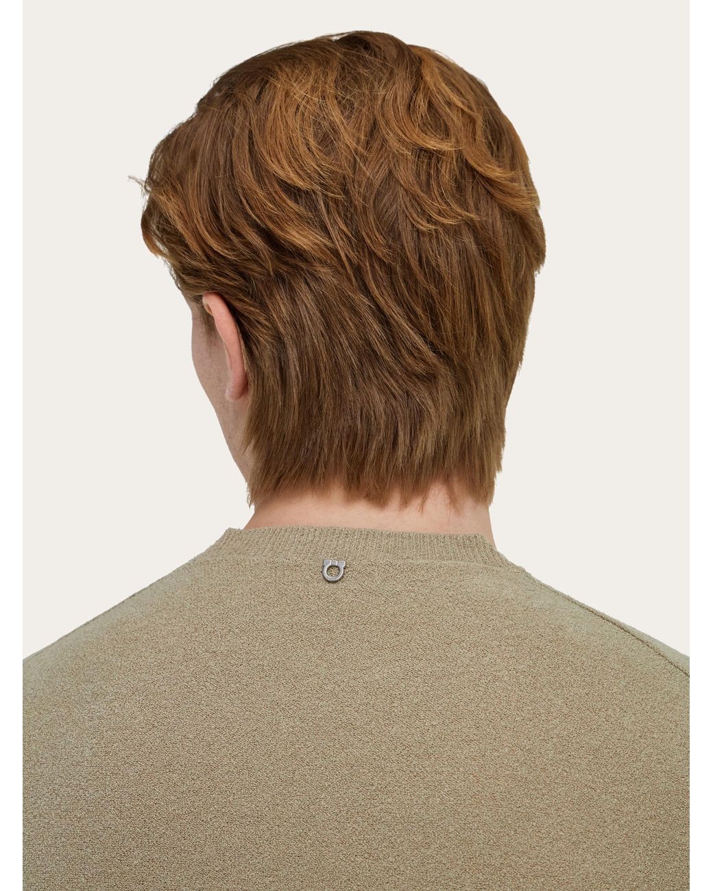 Ferragamo Natural Short Sleeve Knitted Top for men