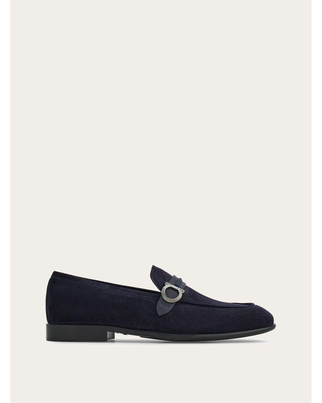 Ferragamo White Gancini Ornament Moccasin for men