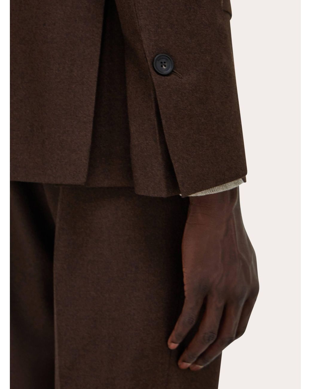 Ferragamo Brown Single Breasted Flannel Blazer for men