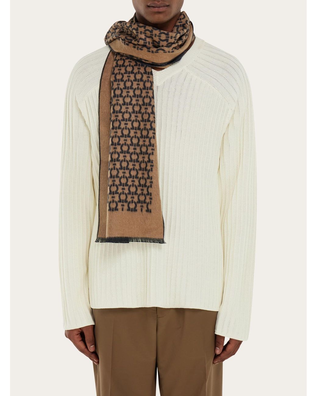 Uomo Sciarpa di Ferragamo in Brown da Uomo