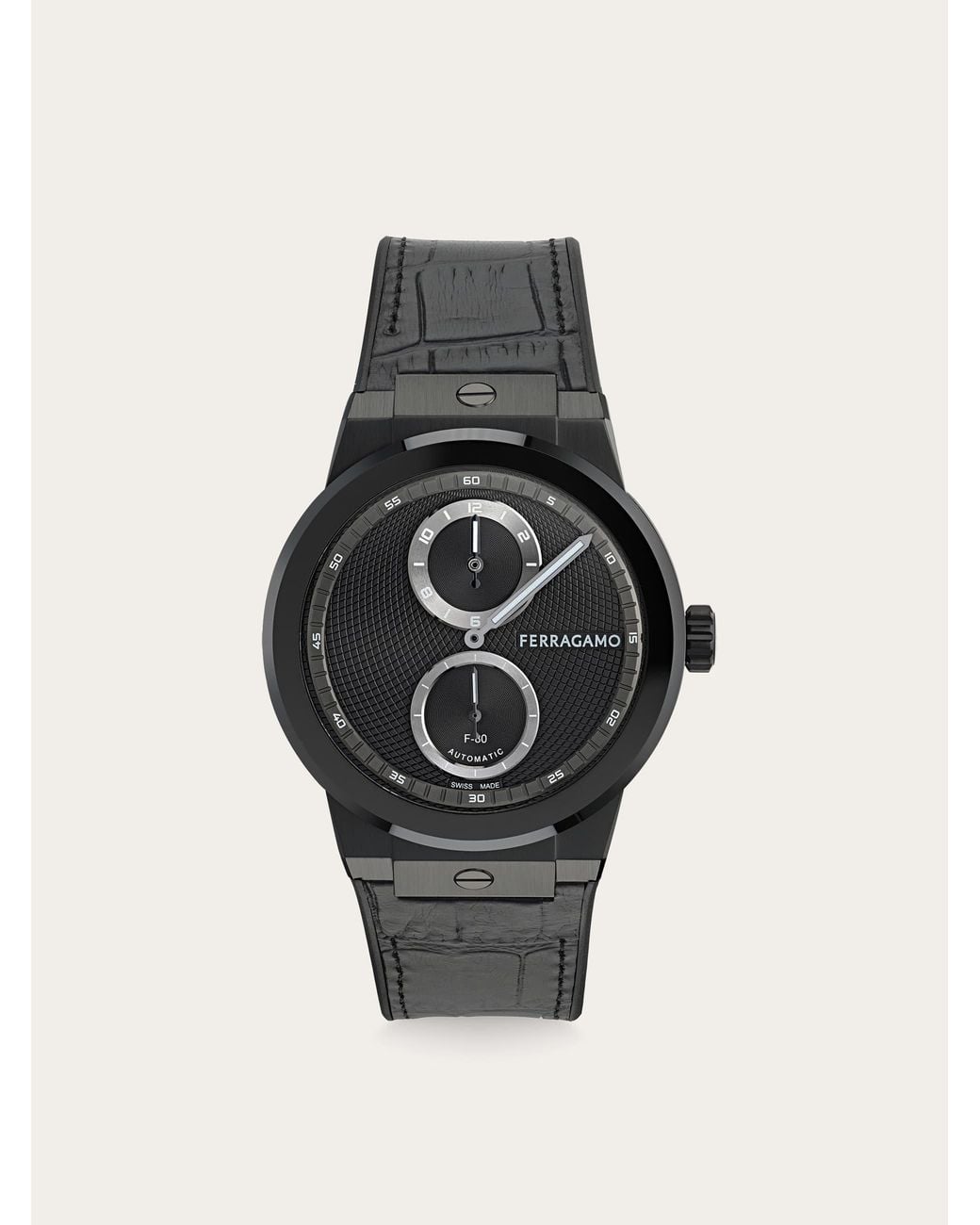 Ferragamo Black F-80 Auto Manufacture Watch for men